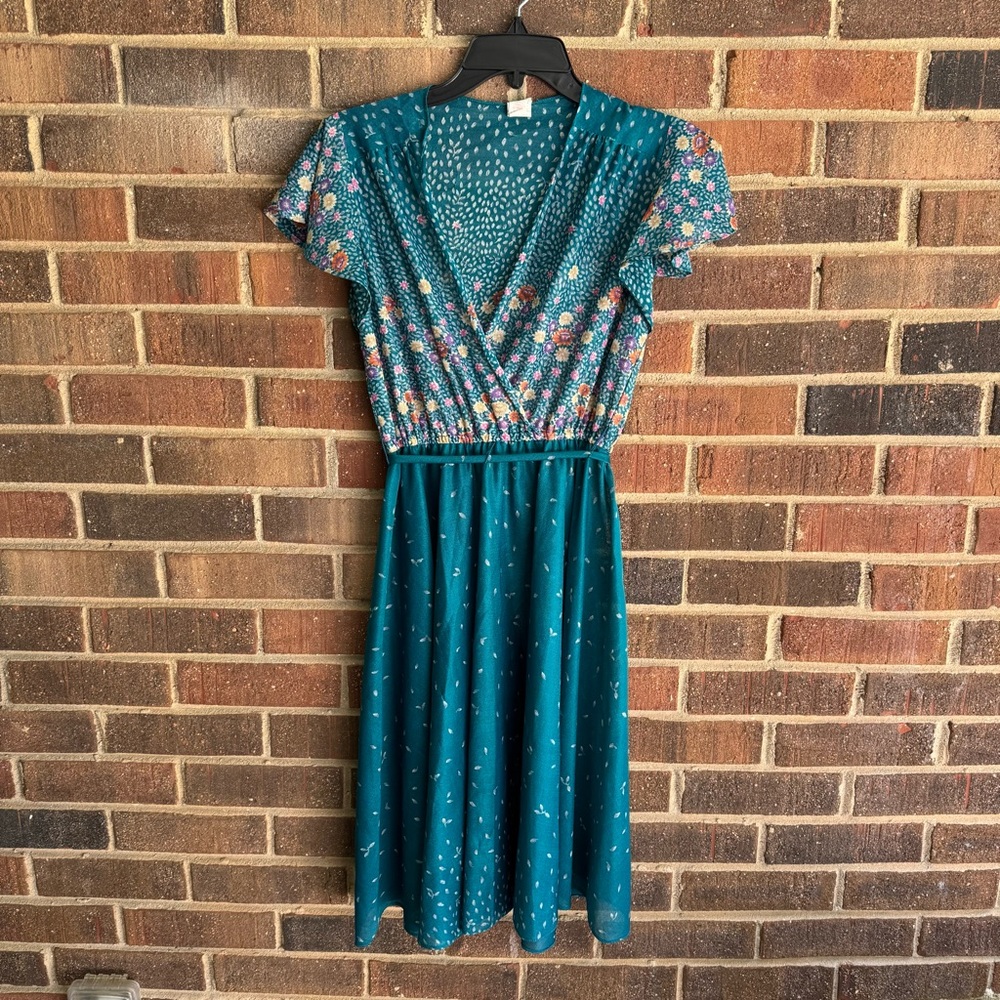 Vintage sheer union made floral dress